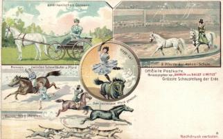 Horse acrobatics and horse racing litho
