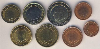 Belgium 1999-2002. 1c-2€ 8klf db, forgalmi sor T:1,2