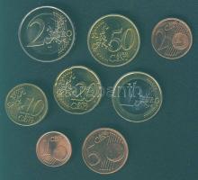 Németország 2002. 1c-2€ 8klf db, forgalmi sor T:1,2