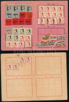 1945-48 4 db Szociáldemokrata Párt tagsági könyv, számos tagsági bélyeggel, közte MDP bélyegekkel is