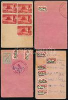 1945-48 4 db Szociáldemokrata Párt tagsági könyv, számos tagsági bélyeggel, közte MDP bélyegekkel is