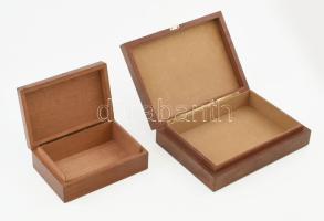 2 db régi fa ládika, egyik csont berakással 17x23x5 cm, 12x16x5,5 cm