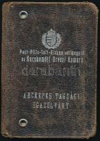 1938 Fényképes magyar orvosi igazolvány, kisebb sérülésekkel