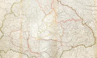 Magyarország, Erdély és Szlavónia rézmetszetű térképe. Bal felső sarkában kartus felirata : Wenzely,...