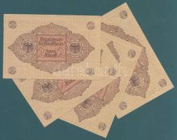 Német Birodalom / Weimari Köztársaság 1920. 2M (4x) piros nyomatos variáns egymás utáni sorszámokkal...