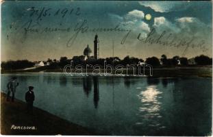 1912 Pancsova, Pancevo; folyópart. Kohn Samu kiadása / riverside (Rb)