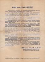 A Meinl Gyula Rt. étrendjavaslata és receptsora 1941. októberére.
Budapest, 1941. Meinl Gyula Házta...