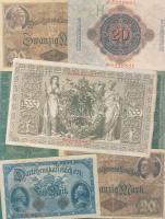 Német Birodalom 1904-től 173 klf db bankjegy Rosenberg-katalógus szerint rendezve; alszámok, vízjel,...