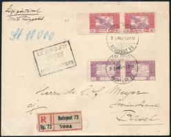 1925 Ajánlott légi levél Zürichbe / Registered airmail cover to Zürich