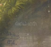 Bekőné jelzéssel: Szarvasok, 1936. Olaj, vászon. Kissé sérült (vászon elvált a vakkerettől). 54,5x68...