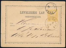 1871 2kr díjjegyes levelezőlap Ó-ZÓLYOM