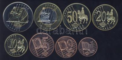 Vatikán 2006. 1c-2€ 8klf db "XVI.Benedek pápa" próbaveretek! T:BU