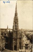 1927 Újvidék, Novi Sad; Római katolikus templom, Krojac üzlete / church, shop. photo