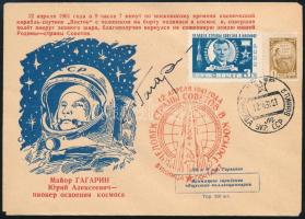 Jurij Alekszejevics Gagarin (1934-1968) szovjet űrhajós autográf aláírása alkalmi borítékon / Autograph signature of Yuriy Alekseyevich Gagarin (1934-1968) Soviet astronaut on special cover