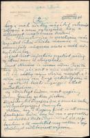 1953 Simaházi Totth Gida nőorvos, kórházi főorvos saját fejléces levélpapírján írt 4 oldalas levele ...