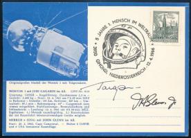 Jurij Alekszejevics Gagarin (1934-1968) szovjet űrhajós autográf aláírása alkalmi levelezőlapon / Autograph signature of Yuriy Alekseyevich Gagarin (1934-1968) Soviet astronaut on special cover