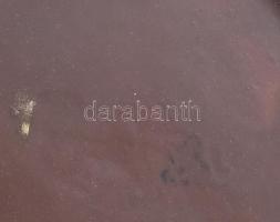 Városlőd nagyméretű falitál. Mázas kerámia, jelzett, minimális kopással, d: 36 cm