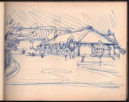 Vidéky Brigitta (1911-2017): Vázlatfüzet kb. 40 db rajzzal és további 9 db rajz. Klf. technikák (töb...