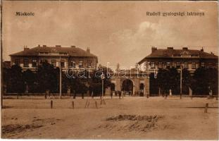 1917 Miskolc, Rudolf gyalogsági laktanya. Vasúti levelezőlapárusítás 5645.