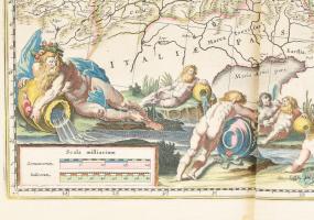 Duna folyamtérképe a forrásától a torkolatig. A térkép jobb felső sarkában címe: Danubius, Fluvius E...