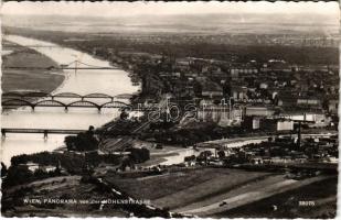 1956 Wien, Vienna, Bécs; Panorama von der Höhenstrasse / látkép, hidak / general view, bridges (EK)