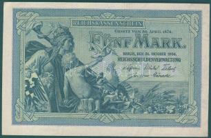 Német Birodalom / Császárság 1904. 5M hatjegyű sorszámmal T:I-