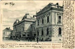 1902 Sopron, Törvényszéki palota. Kiadja Kummert L. (gyűrődések / creases)