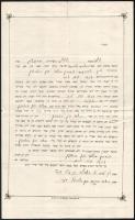 1937 Házassági szerződés rabbi aláírásával