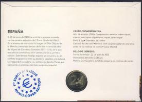 Spanyolország 2005. 2€ "Don Quijote" érmés bélyeges borítékon, elsőnapi bélyegző...