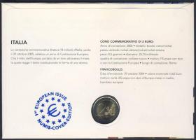 Olaszország 2005. 2€ "Európai Alkotmány" érmés bélyeges borítékon, elsőnapi bély...