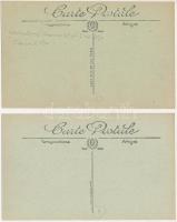 2 db első világháborús francia katonai képeslap: győzelmi ünnep 1919. július 14-én a Concorde téren,...
