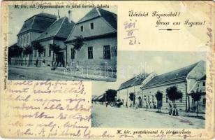 1911 Fogaras, Fagaras; M. kir. postahivatal, járásbíróság, Moritz Berko üzlete, M. kir. állami főgimnázium és felső kereskedelmi iskola. Kiadja Thierfeld Dávid / post office, courts, shop, schools (fl)