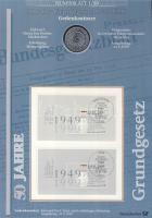 Németország 1999. 10M Ag "50 éve alapították az NSZK-t" nagyalakú emléklapon 2 db bélyegblokkal, elsőnapi bélyegzővel, ismertetővel T:BU