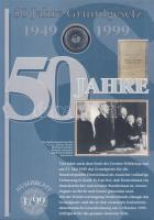 Németország 1999. 10M Ag "50 éve alapították az NSZK-t" nagyalakú emléklapon 2 db bélyegbl...