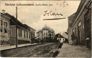 1917 Csíkszereda, Miercurea Ciuc; Apaffy Mihály utca, Pál Gábor ház (ma a Magyar Konzulátus épülete). Vákár L. kiadása - Ferenczi Jolán népi iparművész levele melyben boltjáért aggódik a világhbáorúban / street, villa (now the Hungarian Consulate) (EK)