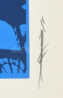 Hervé, Rodolf (1957-2000): Eiffel-torony. Szitanyomat, papír, jelzett. 36x21,5 cm. / Hervé, Rodolf (...