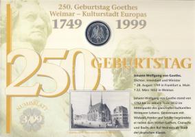 Németország 1999. 10M Ag "SOS Gyermekfalu" + 10M Ag "Goethe" nagyalakú emléklapo...