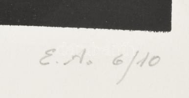 Joseph Kádár (1936-2019): Dualista kompozíció. Szitanyomat, papír, jelzett, művészpéldány E.A. 6/10 ...