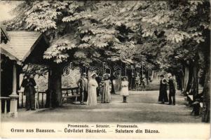 Bázna, Báznafürdő, Felsőbajom, Bad Baassen, Baiumul de Sus; Sétatér / promenade (fl)