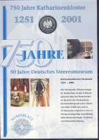 Németország 2001. 10M Ag "Katharinenkloster" nagyalakú emléklapon bélyeg-kisívvel, elsőnapi bélyegzővel T:BU
