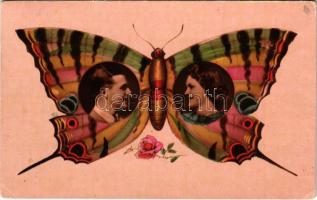 1949 Romantic couple and butterfly wings (EK)