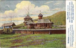 1918 Carlibaba, Kirlibaba, Radnalajosfalva (Bukovina, Bukowina, Bucovina); Griechisch orientalische hölzerne Huzulenkirche / Orthodox wooden church