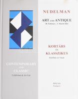 Válogatás Nudelman László gyűjteményéből. Art and Antique Kortárs és Klasszikus kiállítás és vásár. Contemporary and Classic Exhibition &amp; Art Fair. Összeáll.: Nudelmann László. Szerk.: Nudelman László, Kolozsváry Marianna. Ébli Gábor előszavával. Bp., 2024, Nudelman Numismatica, 88 p. Bak Imre, Bálint Endre, Barcsay Jenő, Boros Tamás, Fajó János, Hencze Tamás, Keserü Ilona Konkoly Gyula, Köves Éva, Marafkó Bence, Maurer Dóra, Nádler István, Tóth Endre, Swierkiewitz Róbert műveivel és izgalmas műtárgyakról készült képanyaggal rendkívül gazdagon illusztrált. Kiadói kartonált papírkötés, a sarkán kis ütődéssel, jó állapotban.