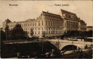 1909 Bucharest, Bukarest, Bucuresti, Bucuresci; Palatul Justitiei / Palace of Justice, market (pinhole)
