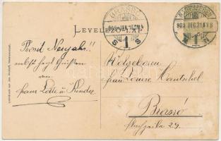 1909 Nagyszeben, Hermannstadt, Sibiu; Grosser Ring. Siebenbürgisch-Deutsches Tageblatt. Prosit Neuja...