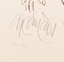 Gyémánt László (1935-): Ülő női akt. Szitanyomat, papír, jelzett, művészpéldány E.A./Ex. jelzéssel. ...