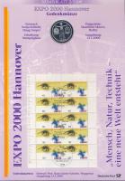 Németország 2000. 10M Ag "EXPO 2000 - Hannover" + 10M Ag "Nagy Károly" nagyalakú emléklapokon egy-egy bélyeg-kisívvel, elsőnapi bélyegzőkkel, ismertetővel T:BU