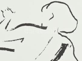 Gyémánt László (1935-): Fekvő női akt. Szitanyomat, papír, jelzett, művészpéldány E.A. jelzéssel. La...