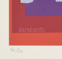 Halász Szabó Sándor (1920-1997): Kék-piros kompozíció. Szitanyomat, papír, jelzett, számozott (20/30...