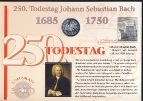 Németország 2000. 10M Ag "Johann Sebastia Bach" + 10M Ag "Német egység" nagyalakú emléklapokon egy-egy bélyeg-kisívvel, elsőnapi bélyegzőkkel, ismertetővel T:BU